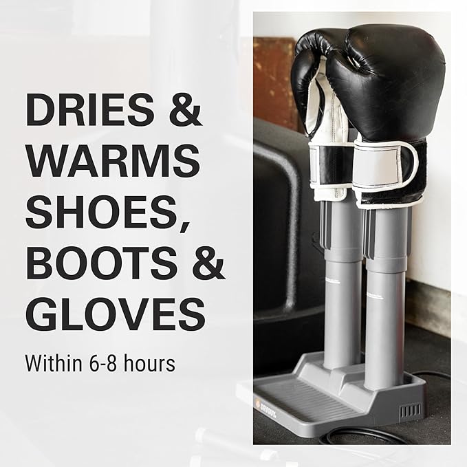 DryGuy Shoe, Boot, Garment & Gear Electric Dryer, Quick Drying for Ski, Work, Sports Equipment – Energy Efficient, Odor Eliminating Design, Home or Garage Use,2 Port, Silent Heat