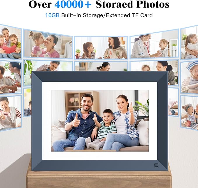 10.1-inch Digital Picture Frame Smart-Photo-Frame - Digital Frame with 1920 * 1200 IPS Touch Screen, Auto Rotate, 16GB Storage, Load Photos Videos from Phone via App or Email, Birthday Gifts for Mom