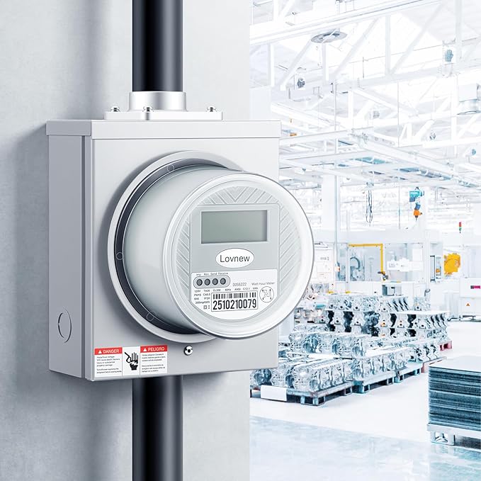 RV Digital Electric Meter,120V 2 Wire kWh Watt Power Meter with LCD Display,CL200 Energy Monitoring submeter for Residential Home Use,TA30 Current Measurement,Compatible with 4 Jaw Meter Sockets