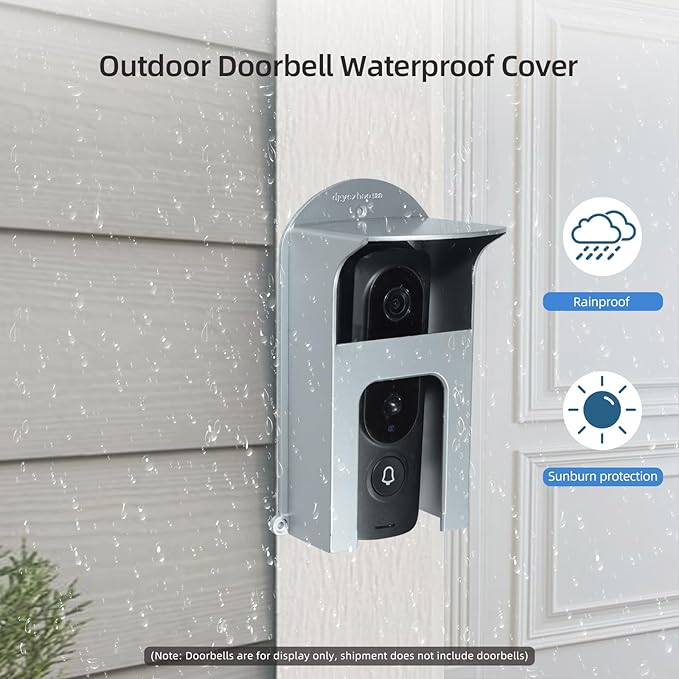 dgyezhao Doorbell Plastic Rain Cover, Large Accessories Cover Weatherproof Anti Glare Sun Shade Plate Compatible for Ring 1/2/3/4/2020/Pro/Pro 2/ Video most Video Doorbell