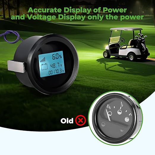 10L0L Golf Cart Battery Monitor Meter for EZGO RXV 2008-up Electric, LED Battery Capacity and Voltage Indicator Meter Only Fit Lead-Acid Batterys Level Indicator Monitor Gauge, OEM# 612314