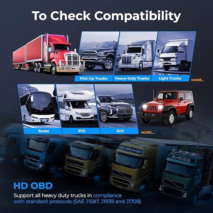 NEXAS Heavy Duty Truck Scanner NL102 Full System Diesel Truck Scan Tool for Cummins, Isuzu, Freightliner, Caterpillar, Detroit, Peterbilt, 2-in-1 Code Reader Read & Clear Fault Codes for Truck & Car