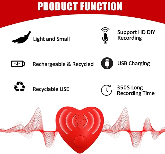 Voice Recorder,XLW 350s Voice Box for Recordable Presents Button Sound Box for Stuffed Animals, Mother's Day Valentine Christmas Plush Toy,Manual DIY Creative Sound Present for Boys Girls-2P