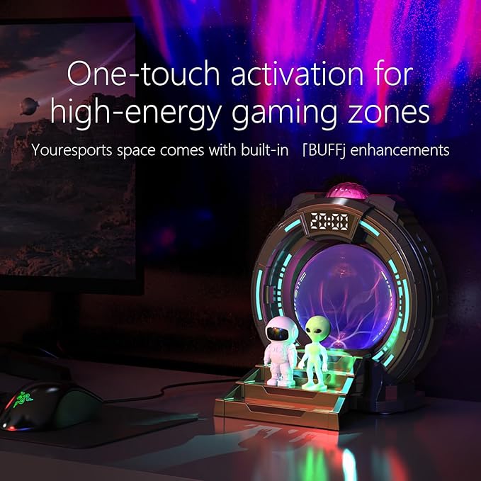 Astronaut Aurora Star Sky Projector,Plasma Globe Lamp/Star Light Projector for Children's Bedroom Sleep Aid Light,White Noise Bluetooth Music,Time Alarm Clock,Kids Room Decor,Christmas/Birthday Gift