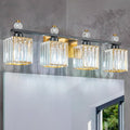FDPBY Vanity Lights 4-Light Modern Crystal Vanity Light Black Gold Bathroom Light Fixtures Over Mirror Crystal Bathroom Vanity Lighting Fixtures