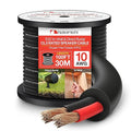 Nakamichi 10/2 (100-Foot) in-Wall & Direct Burial (UL CL2 CL3 Rated) Oxygen-Free Copper (OFC) 2-Conductor Speaker Cable Wire, Outdoor In-Ground, in-Ceiling, Riser, Black (10AWG / 100ft / 30.48m)