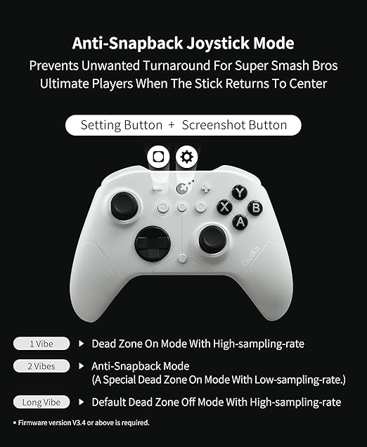 GuliKit ES Fastest Wireless Controller – Hall Anti-Drift&Anti-Snapback Joysticks, Lowest Wireless Latency 3.25ms, Compatible with PC/Switch/Android/Switch 2 Wake-up,30h Battery, Gyro&Turbo for FPS