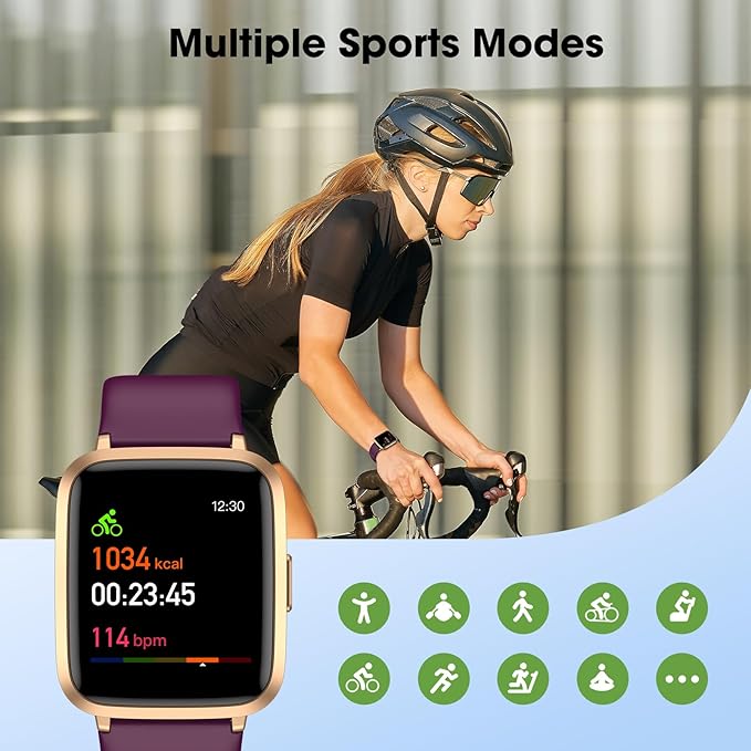 LIVIKEY Fitness Tracker Watch with Heart Rate Monitor, Activity Tracker with Pedometer, Sleep Monitor, Calories & Step Counter, IP68 Waterproof Smart Watches for Women Men Fitness Watch for Sports