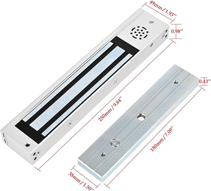 Door Access Control System Outswinging 600lbs Magnetic Lock Kit Build-in Alarm Beeper with Remote Controller Exit Button
