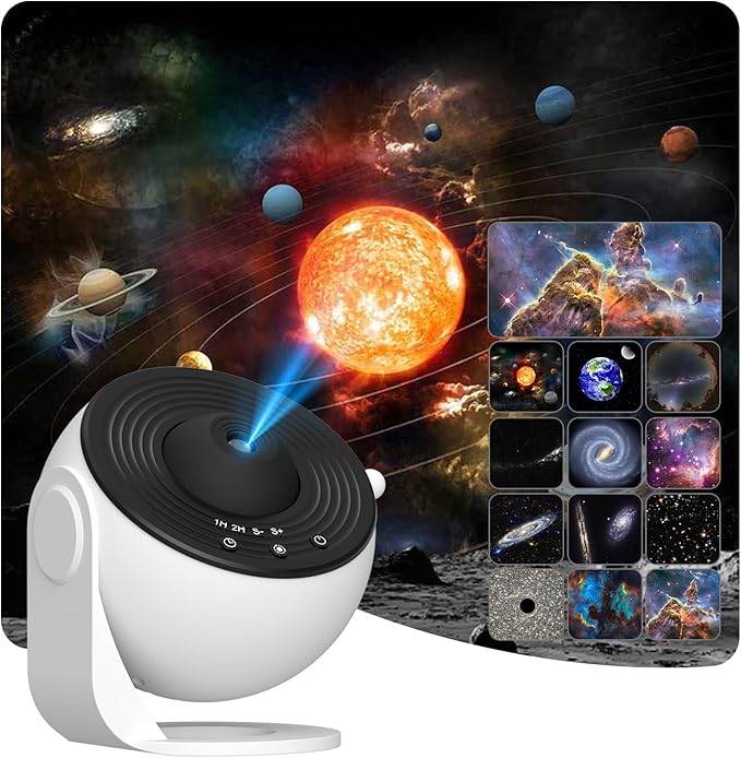 FLEVO Planetarium Star Projector, Galaxy Projector,Realistic Starry Sky Night Light,4K Replaceable HD 13 Film Discs,for Kids Bedroom Ceiling Home Living Room Decor Birthday Gifts