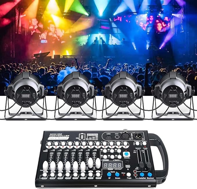 Battery Dmx Controller with Midi, Portable Dmx Controller for Moving Head Lights, Dmx 192 Controller Lighting Console, Dmx512 Controller with Built-in Battery
