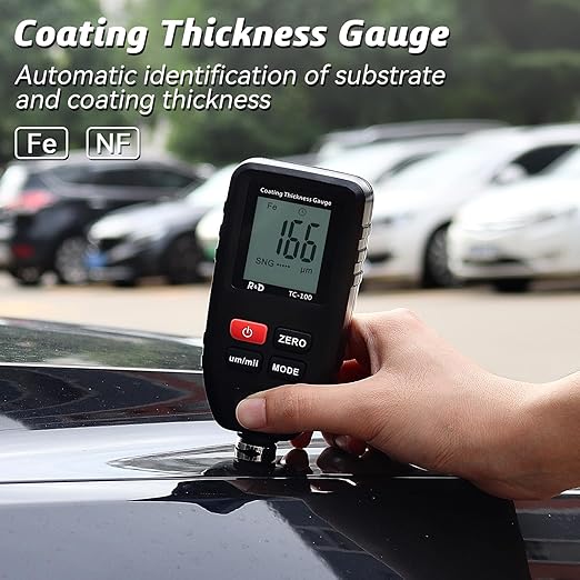 Car Coating Thickness Meter for Used Car Buyers, Paint Mil Thickness Meter Gauge Check The Car’s Original Coating Auto Car Paint Meter (Black)