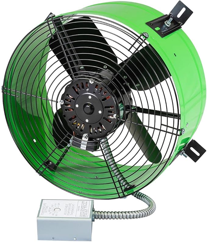 Maxx Air Professional Grade Gable Mount | Power Attic Ventilator, 2.6-Amp 60-Hz Motor and 14-Inch Blade | Quiet Home Attic Fan 1650 CFM | 2500 SQ. FT. (Green)