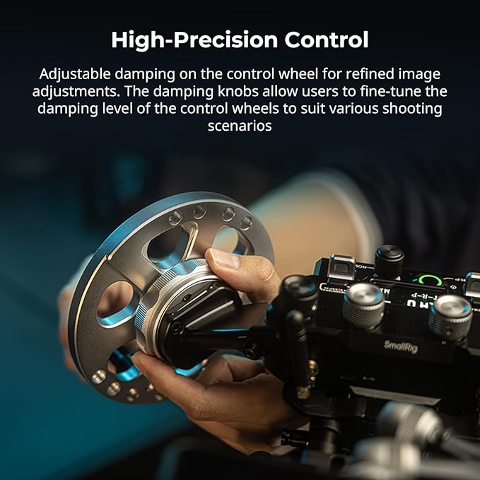 SmallRig Gimbal Control Wheels for DJI RS2 / RS 3 Pro/RS 4 / RS 4 Pro/RS 5 | Intuitive Control | Adjustable Damping | Dual Power Supply, for Heavy Duty Tripod - 4525
