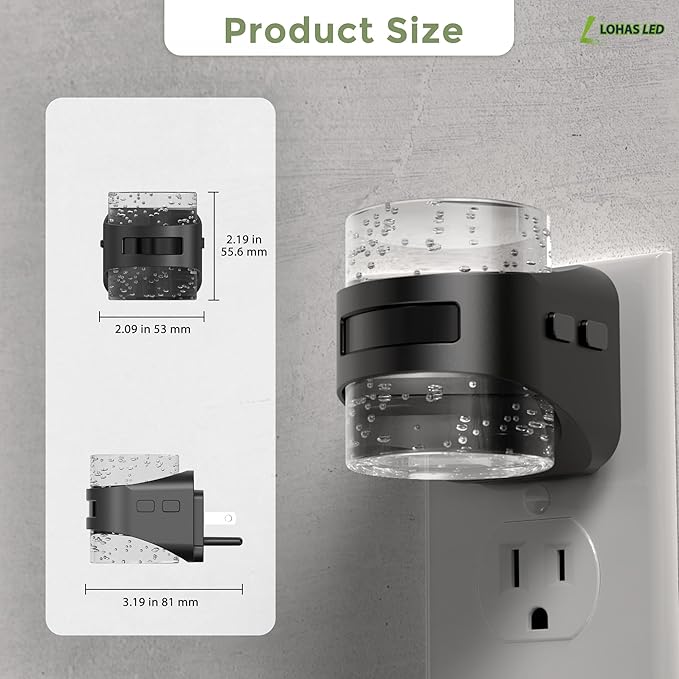 L LOHAS LED Motion Sensor Night Light, Bubble Night Lights Plug into Wall,5CCT Color Temperature Change Night-light,Dimmable Nightlights with Dusk to Dawn Sensor for Rooms Bathroom Hallway