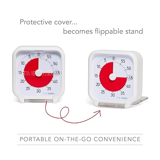 Time Timer 3 Inch Visual Timer – 60-Minute Quiet Portable Countdown Timer for Kids, Teachers, Students & Adults – Helps with Focus, Transitions, ADHD, Autism & Time Blindness – (Red & White)