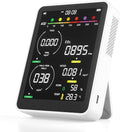 16 in 1 Air Quality Monitor Indoor 9 +7 AQI Alerts, CO2 Monitor Air Quality Tester for CO2, TVOC, PM2.5 PM1.0 PM10, HCHO Temperature Humidity AQI & Time Air Quality Meter for Home (Floral White)