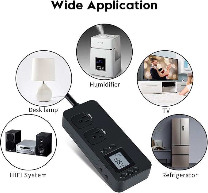 Electricity Usage Monitor, Briidea Power Consumption Watt Voltage Amp Meter Tester with 2 Outlets Electricity Analyzer Monitoring Device for Energy Saving