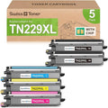 swiss toner Compatible TN229XL TN229 Toner Cartridges 5 Pack Replacement for Brother MFC-L3720CDW MFC-L3780CDW HL-L3280CDW HL-L3220CDW HL-L3300CDW Printer, BK/BK/C/M/Y
