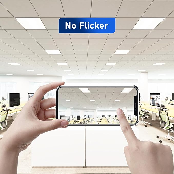 CycevSun 2x2 LED Drop Ceiling Lights Flat Panel Fixture, 0-10V Dimmable, 3000K 4000K 5000K Switchable, 20/30/40W Selectable, 120-277V, ETL Listed, 24 Pack