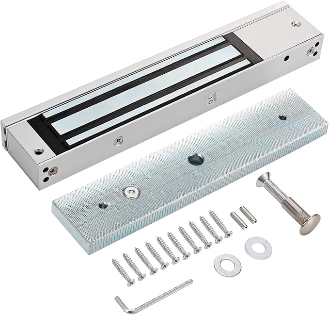 Electric Magnetic Lock 280KG 600LBS Holding Force Electromagnet Lock 12V Fail Safe NC Mode Single Door for Access Control System (280KG/600LBS)