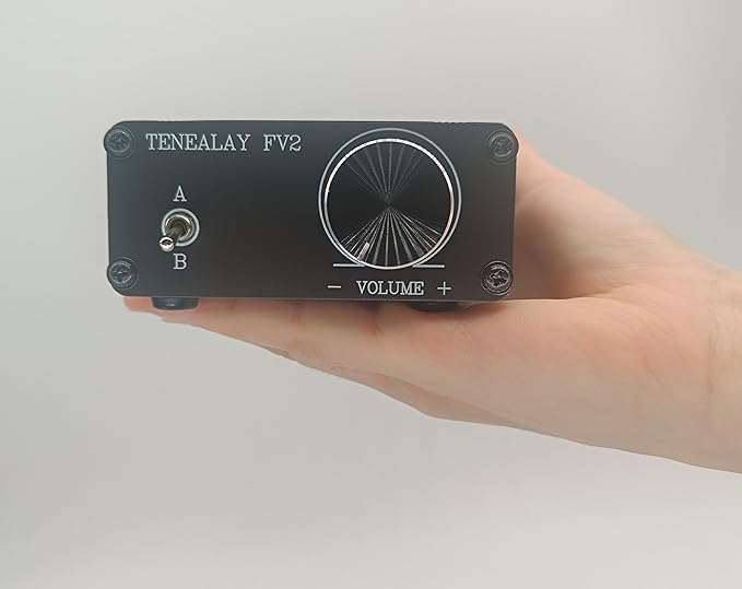 TENEALAY HiFi RCA Passive Preamp Stereo Audio Preamplifier with Volume Control, A/B Audio Switch selector FV2