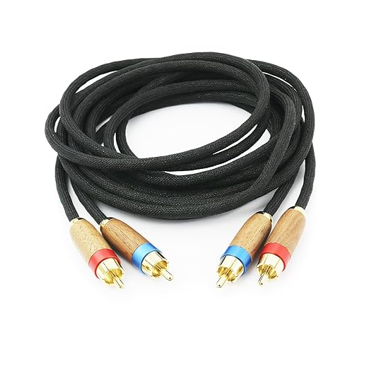 NewFantasia Audiophiles 2RCA Male to 2RCA Male Stereo Audio Cable HiFi System Interconnect Cable 6N OCC Copper Silver Plated Cord Walnut Wood Shell 2 RCA to 2 RCA 3m 10ft