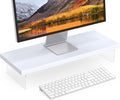 SSWOOD Monitor Stand Riser, Wood & Acrylic Computer Monitor Stand Desk Desktop Organizer Table for Home, Office Workspace, Laptop Riser, Printer, PC & TV Screen Riser
