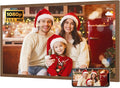 Extra-Large Digital Picture Frame 32"-Wood-Frame - Dual-WiFi 1920x1080 FHD IPS Load Photo Video from Phone via APP Email, Wall Mounted for Home Decoration Wood Grain Design, Gifts for Mom Dad Family