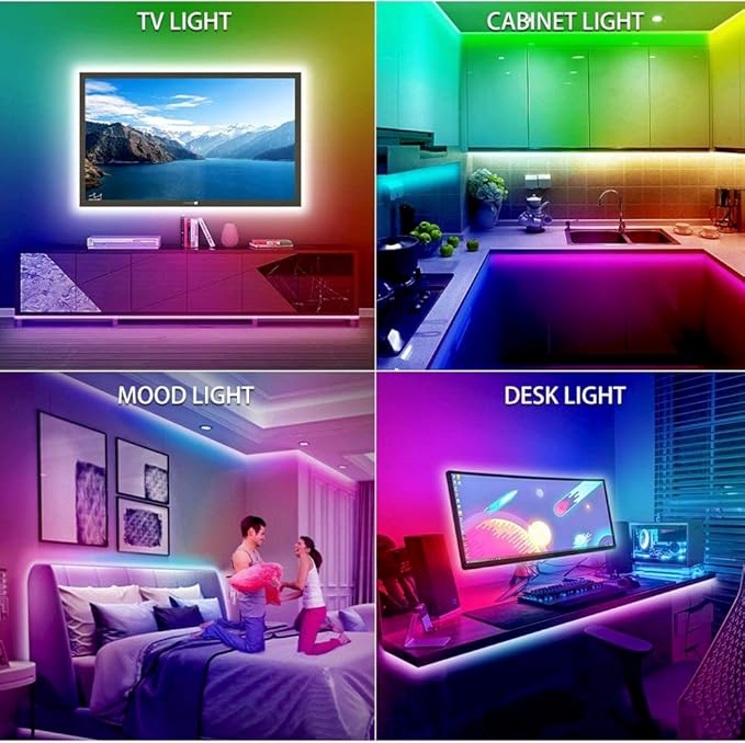 Timelux TV LED Backlights, 10ft LED Strip Lights Behind TV USB Operated Color Changing for 46-65 Inch TV RGB 5050 LED Tape Lights with IR Remote Controller and Dimmable