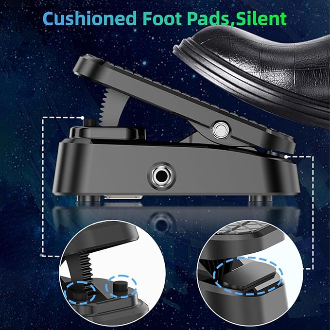 Btuty Volume Expression Pedal Expression EXP & Passive Volume 2-in-1 Dual Control Guitar Effects Pedal Silent Buffer Metal Chassis Stereo Interface for Guitar Bass