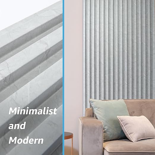 Art3d 8-Pack WPC Slat Wall Panel for Interior Wall Decor, Decorative Fluted Accent Wall Covering Panel for Living Room Bedroom TV Background Office, 96 x 6 Inch - Slate