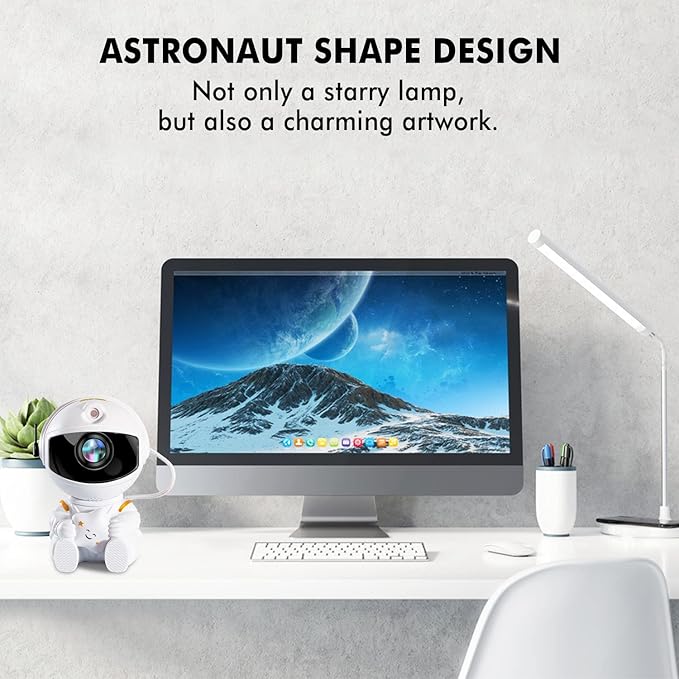 SHJQJJLBCQ Galaxy Light Projector for Kids and Adults - Astronaut Night Light for Bedrooms and Playrooms - Star Ceiling Decoration