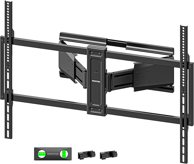 monTEK Heavy Duty Ultra Slim TV Wall Mount for 50-100 Inch TVs Up to 185lbs, Swivel & Tilt & Extension Wall Mount TV Bracket with Articulating Dual Arms, Low Profile Full Motion tv Mount