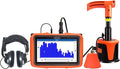 PQWT L4000 Underground Water Leak Detectors Indoor Outdoor Wall Water Pipe Detector Machine Multi Sensor Acoustic Pipeline Leakage Detection Kit Noise Reduction Headphone Smart Touchscreen Carry Case