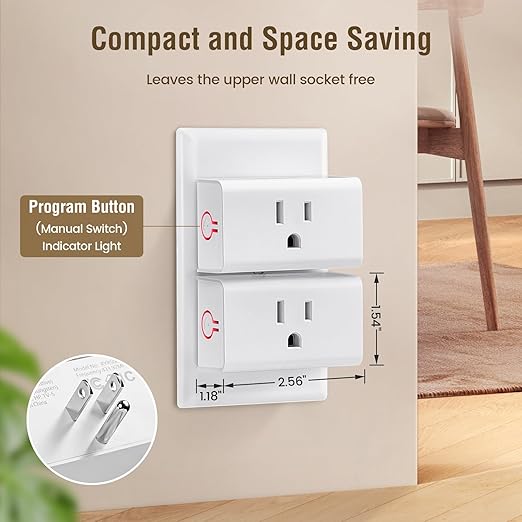 SURAIELEC Wireless Light Switch, Remote Control Outlet, Decorator Rocker Wall Switch, 15 AMP, 100ft RF Range, No Wiring No WiFi, Remote Outlet for Plug in Pendant Lamp, Christmas Holiday Decorations