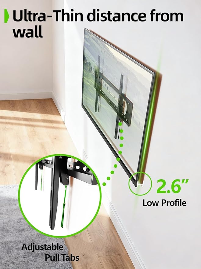 USX MOUNT Heavy Duty Tilting TV Wall Mount for 60-120" up to 220lb, Low Profile TV Mount Ultra Slim Wall Bracket fit 16-32" Studs, Max VESA 900x600 for 65 75 85 86 90 98 100 110inch Large Television