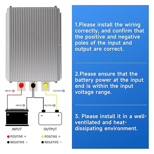 HUGEBO 60A 720W Voltage Converter Reducer 48V/36V to 12V,Converter Voltage Regulator,Waterproof Power Transformer for Golf Cart & Truck
