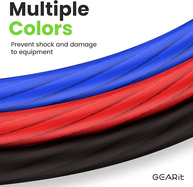 GEARit 4 Gauge Wire (50ft Each - Black/Blue Translucent) Copper Clad Aluminum CCA - Primary Automotive Wire Power/Ground, Battery Cable, Car Audio Speaker, RV Trailer, Amp, Electrical 4ga AWG 50 Feet