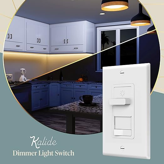 TOPGREENER Paddle Dimmer Switch for 200W Dimmable LED/CFL Lights, 3-Way/Single Pole with LED Slide Dimmer, Neutral Wire Not Required, Wall Plate Included, TGSDS3-W, White, 2 Pack