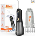 Bitvae C6 Water Dental Flosser for Teeth Pick, Cordless Flosser for Travel with 6 Jet Tips, 3 Modes 5 intensities, IPX7 Waterproof Portable & Rechargeable Oral Irrigator Cleaner, Black