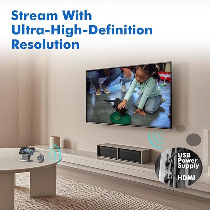 Travel Depot Wireless HDMI Transmitter and Receiver, 1080P 60Hz HD Streaming Media Video/Audio/File HDMI Wireless Extender Kit for Laptop, Camera, Phone to Monitor, ScreenCast Projector