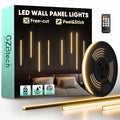 GZBtech Flexible LED Recessed Strip Light for Wood Slat Wall Panels 9.84FT, 3000K Warm White Cuttable Neon Rope Lighting with Remote Control, Dimmable IP67 Waterproof Black Strip Lights, ETL Listed