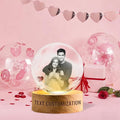 LOVEVEN Personalized 3D Crystal Ball Night Light - Custom Photo Snow Globe Lamp for Valentine‘s Day, Anniversary, Birthday - Memorial Keepsake Gift for Couples, Family, Pets