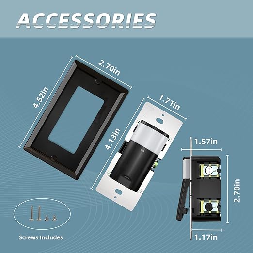 ECOELER Single Pole Occupancy Motion Sensor Switch, PIR Infrared Motion Activated Switch with Sensitivity & Delay Adjustable, Neutral Wire Required, for Kitchen, Garage, Stairwell, Black, 2 Pack