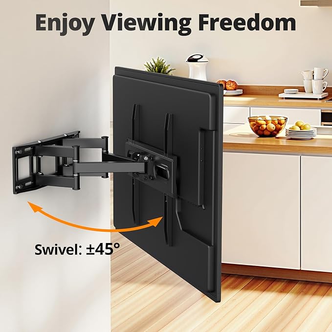 IWORKBOARD 50 55 65 inch Full Motion TV Wall Mount for 32-70 inch TV Bracket, Dual articulating Arms Mount, Tilt Swivel Extension Level, Max VESA 400x400mm, 16" Studs, 110 lbs,Fit Most 40 43 50+ TVs