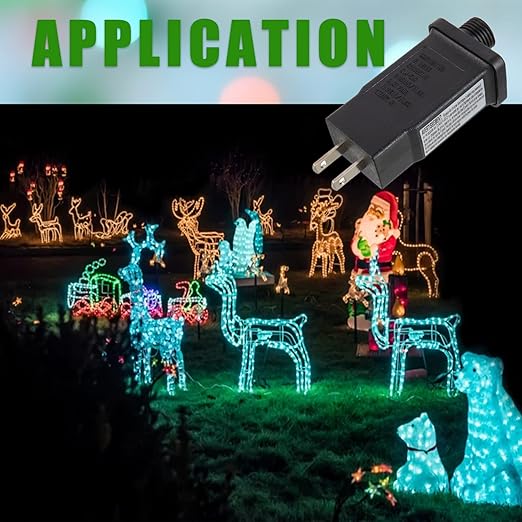 SIGANDG 12V 12W LED Transformer Replacement Class 2 Power LED Controller with 8 Modes Supply for Christmas String Light Inflatable Decorations IP44 Waterproof Low Voltage Transformer(2 Pcs)