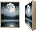 URVIP LED Glowing Photo Frame, 3D Starry-Sky Moon Lake Misty Forest Wall Art, 9x12 Inches Dimmable Light Up Light Painting for Bedroom, Unique Aesthetic Decor, Great Birthday Gift for Women Men