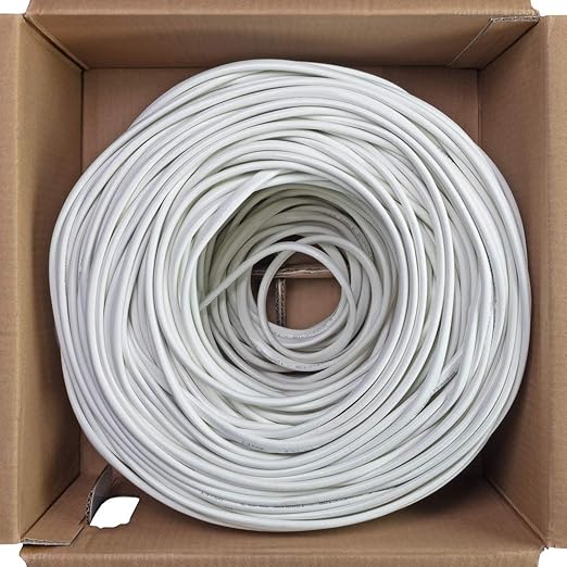NavePoint 500ft in Wall Audio Speaker Cable Wire CL2 14/4 AWG Gauge 4 Conductor Bulk White
