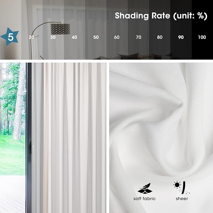 SmartWings Automatic Curtain Opener with Drapery, Motorized Vertical Blinds with Remote, Electric Closet Doors Sliding Panels Compatible with Alexa Google Homekit, Sheer Dazzling Profusion